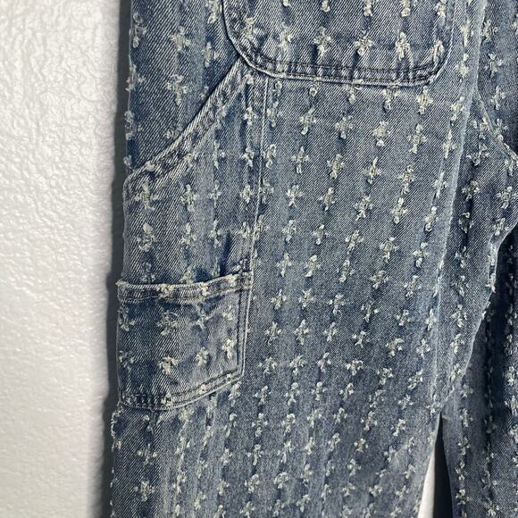 Forever 21 Womens Jeans Size 30 Blue Denim Distressed Straight Leg High Rise - Picture 15 of 15